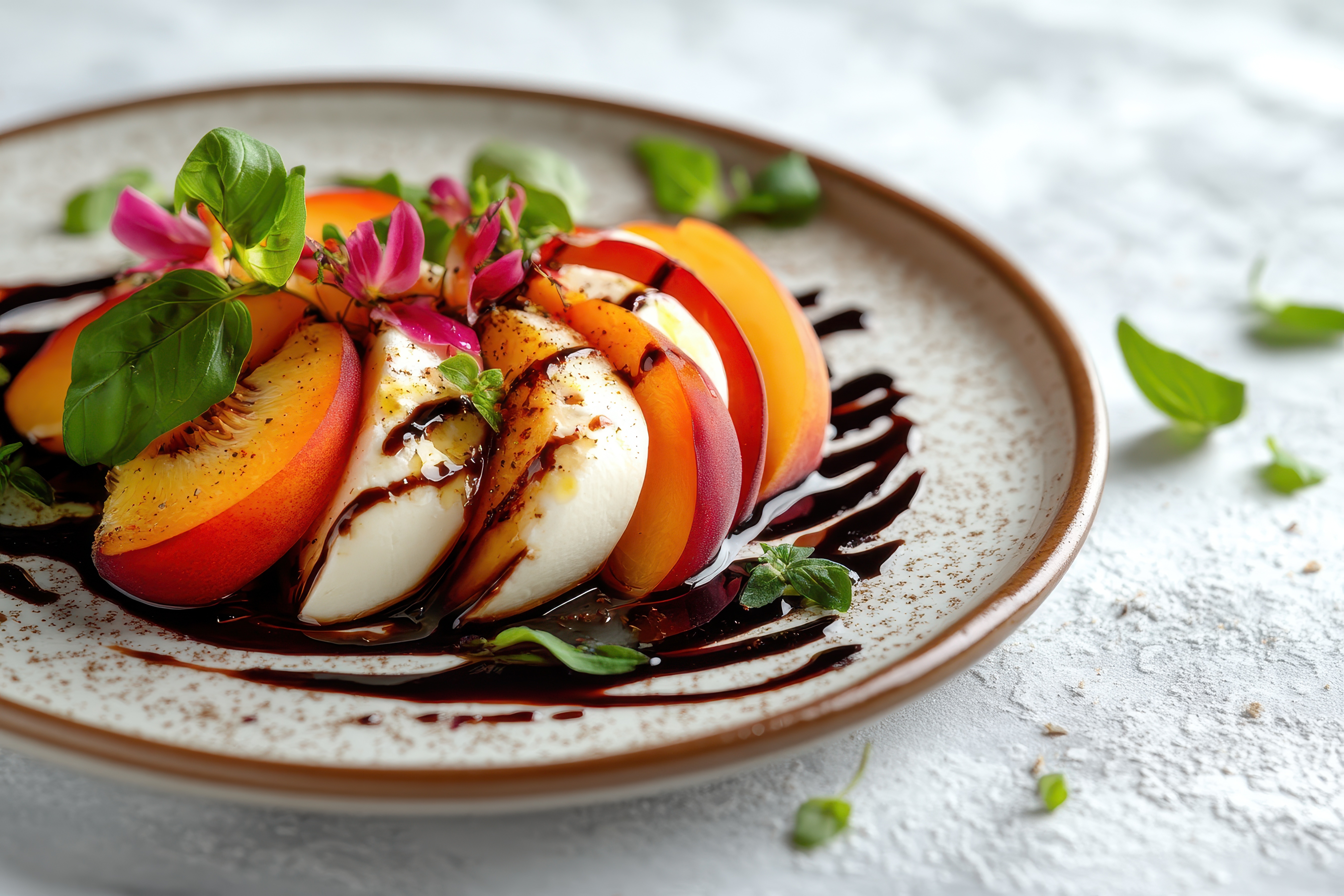 Burrata with grilled nectarine & arugula