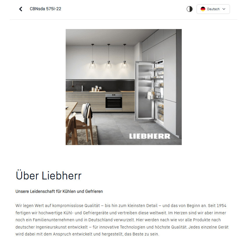 Liebherr Markenseite